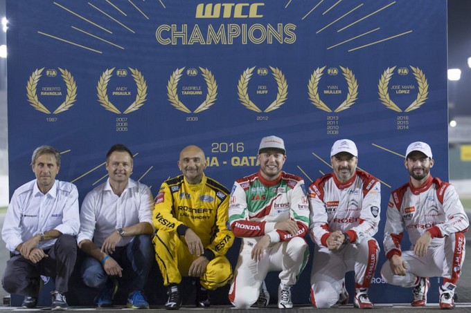 The six WTCC champions united in Qatar