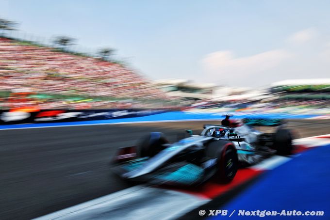 La Mercedes F1 W13 en forme à Mexico :