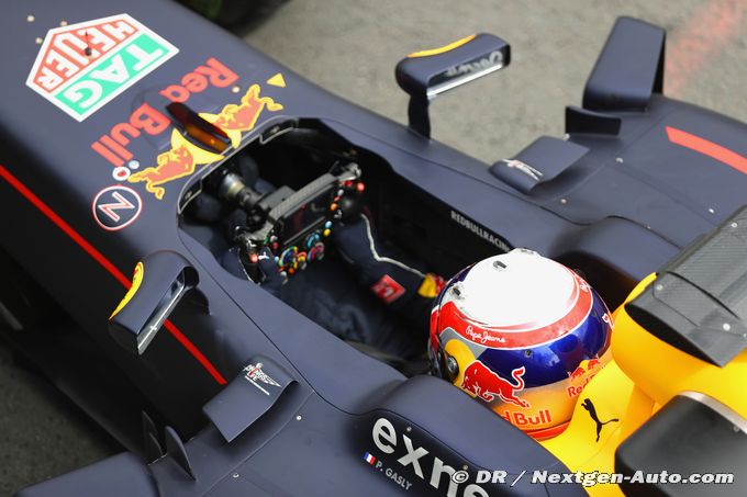 Gasly en piste pour Red Bull et Pirelli