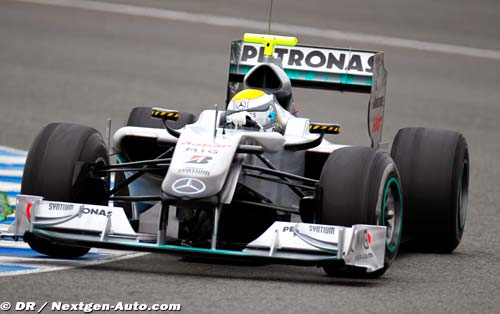 Rosberg fastest, new cars break cover