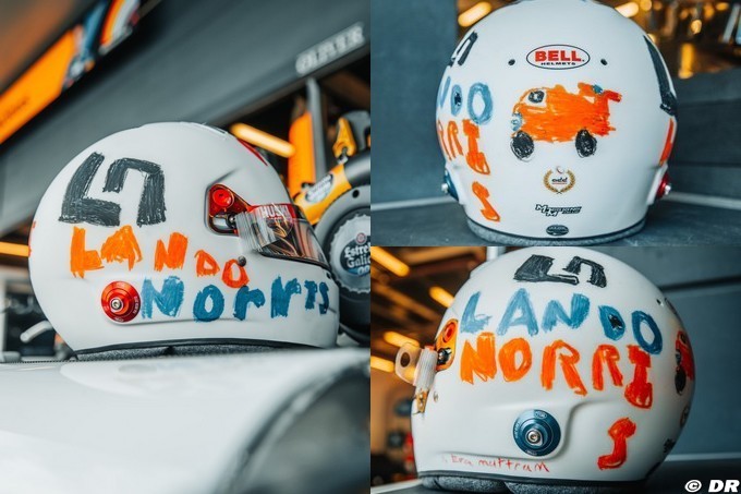 Norris a un casque spécial à Silverstone