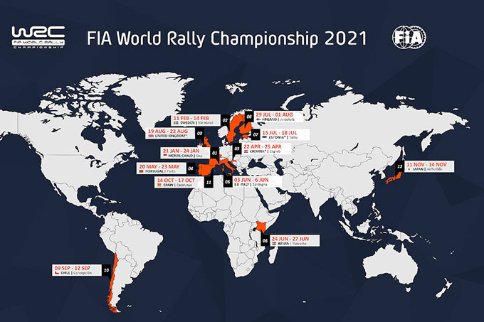 Le WRC dévoile son calendrier provisoire