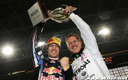 Schumacher and Vettel celebrate (...)