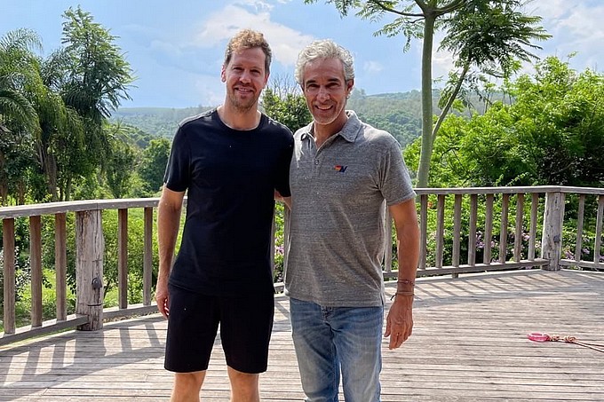 Vettel a rendu visite à Pedro Diniz, (…)