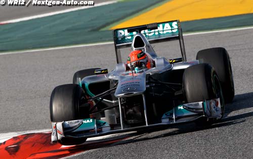 Barcelona Test: Schumacher sets the pace