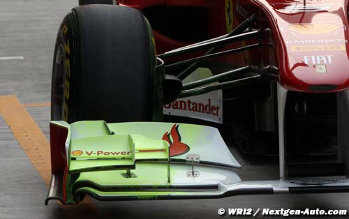 Sparking Ferrari wing raises eyebrows in