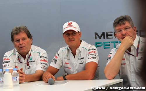 Mercedes a devancé de peu Schumacher