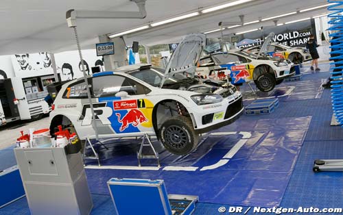 Les trois Volkswagen Polo R WRC sous (…)