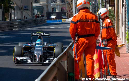 Les deux Sauber dans les rails