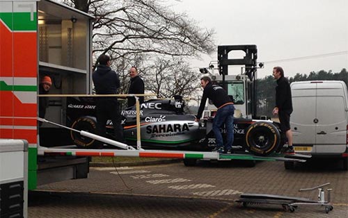Force India on road to Barcelona test