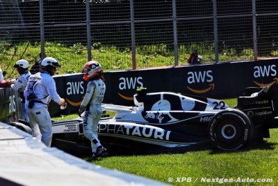 Tsunoda assume une erreur&nbsp;: ’J’ai trop attaqué à la sortie des stands’