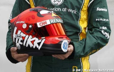 Kovalainen turns heads with Angry Birds helmet
