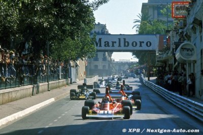 Alesi et Arnoux au volant de la Ferrari 312 B3 au Grand Prix de Monaco Historique