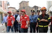 The Ferrari drivers visit the earthquake zone