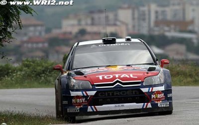 Ogier on the provisional podium