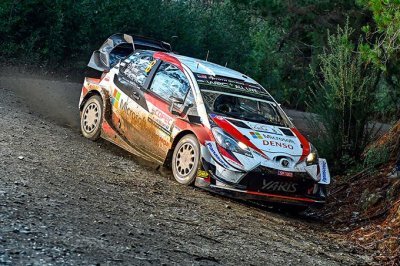 Toyota Yaris WRC tackles a tough gravel double