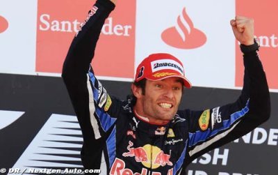 Webber jubile après sa victoire à Silverstone