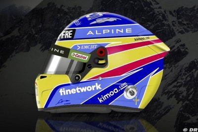 Alonso revient à son casque de 2006, Ocon change de design