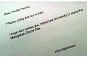 Raikkonen gifts ice-cream to press corps