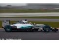 The Mercedes W06 completes first laps at Silverstone