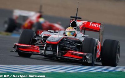 Essais F1 à Jerez&nbsp;: Hamilton en tête à mi-séance