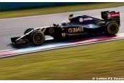 La Lotus E23 en piste à Brands Hatch lundi