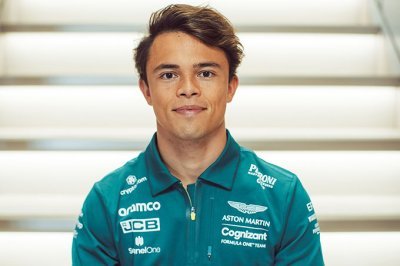 Nyck de Vries au volant de l’Aston Martin F1 à Monza durant les EL1