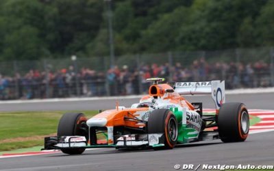 Essais de Silverstone&nbsp;: Sutil devant à mi-séance, Wolff 6ème