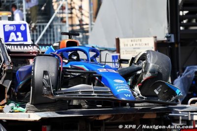 Williams F1&nbsp;: Un accident et une journée ’compromise’ à Monaco