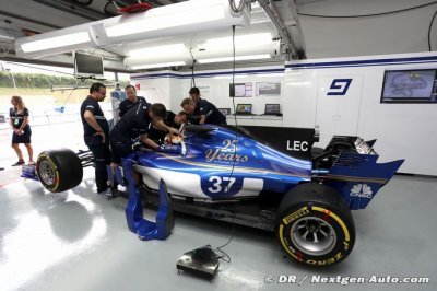 Leclerc a découvert la Sauber sous la pluie