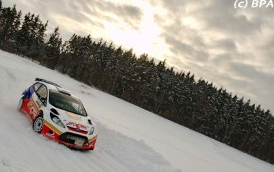 Prokop tested his new Fiesta for the first time