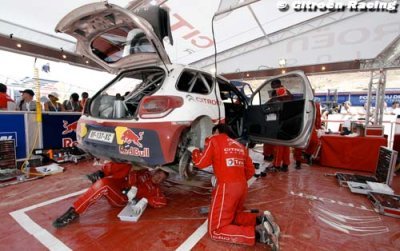 Jordan Rally service park takes shape overnight