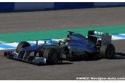 Hamilton watches Rosberg debut 2013 car