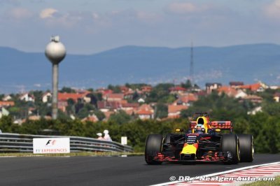 Hungaroring, L2&nbsp;: Ricciardo en tête, Wehrlein et Palmer dans le mur