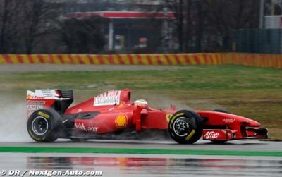 Journée pluvieuse à la Ferrari Driver Academy