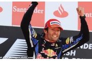 Webber jubile après sa victoire à Silverstone
