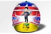 Webber aura un casque dessiné par un fan à Singapour