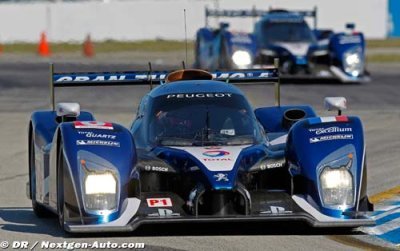 Trois Peugeot 908 à la journée Test du Mans