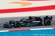 La Mercedes F1 W14 en perte d'équilibre ce matin à Bahreïn