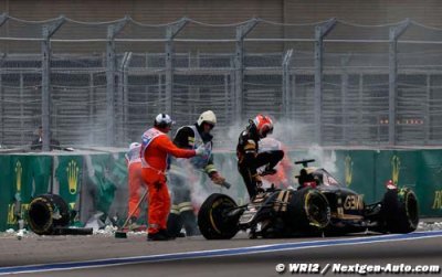 Grosjean a cassé son baquet à Sotchi, aucune défaillance sur sa Lotus