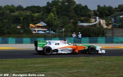Force India remove blown diffuser after Hungary test