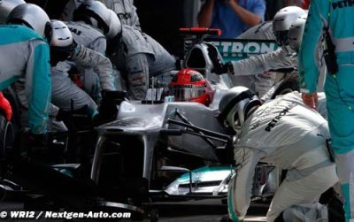 La Mercedes ne gère pas bien ses pneus