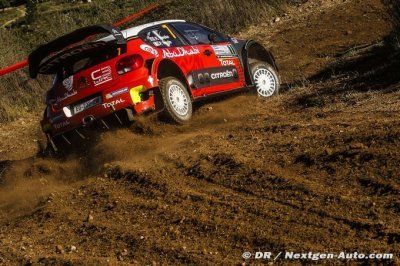 Quatre Citroën C3 WRC au départ du Rallye du Portugal