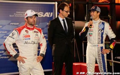 Nicolas Deschaux félicite Sébastien Ogier