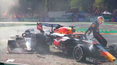 Vidéo - Verstappen et Hamilton se crashent encore ensemble à Monza&nbsp;!