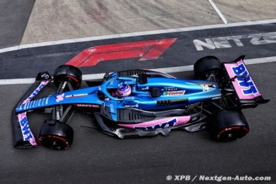 Une Alpine F1 A522 new look a pris la piste à Silverstone