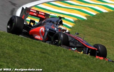 Lewis Hamilton heads a McLaren front-row lock-out at the Brazilian GP