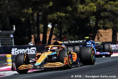 Ricciardo et Norris déplorent des ’Alpine plus rapides’ en France