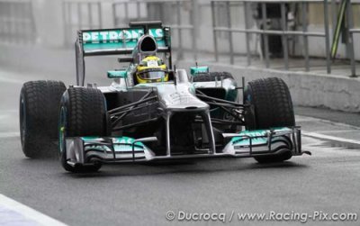 Rosberg était content de rouler sur piste humide