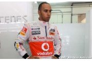 Hamilton n'était pas content à l'arrivée...